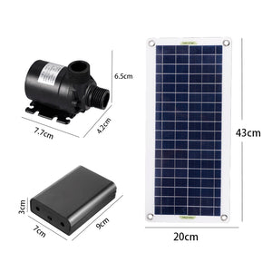 50W 800L/H Brushless Solar Water Pump Single Crystal Silicon Ultra Silent Continuous Work Pool Water Pump Garden Decoration Kit