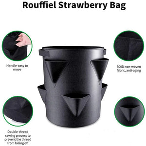 Spring Strawberry Growing Bag Vegetable Planting Bag Grow Pot Plant 5/7/10Gal Grow Bag Garden Terrace Multi-mouth Container Bags