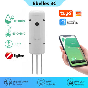 Tuya Zigbee Soil Moisture Meter Temperature Humidity Detector Smart Plant Monitor IP67 Waterproof Garden Assistant Smart Life