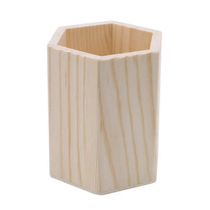 Desktop Wooden Pen Holder School Office Pen Pencil Storage Box DIY Table Stationery Organizer Pot Home Makeup Brush Container