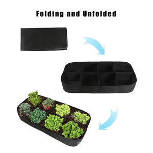 Raised Garden Bed 4/8 Pockets Rectangular Planting Bag Square Plant Grow Bags Felt For Vegetables Flowers Multi-grid