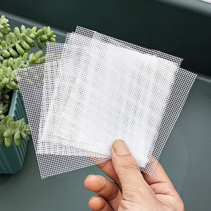 20Pcs Bonsai Tool Pot Mesh Sheet Hole Flowerpot Bottom Net Pest Control Prevent Soil Loss Breathable Gasket White