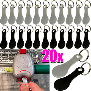 3/20pcs Metal Shopping Cart Tokens Trolley Token Key Ring Decorative Keychain Multipurpose Shopping Portable For Home Outdoor