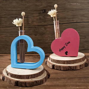 DIY Hollow Heart Shape Vase Silicone Mold Hydroponic Plant Containers Resin Casting Mould Plaster Flower Pot 3D Handmade Tools