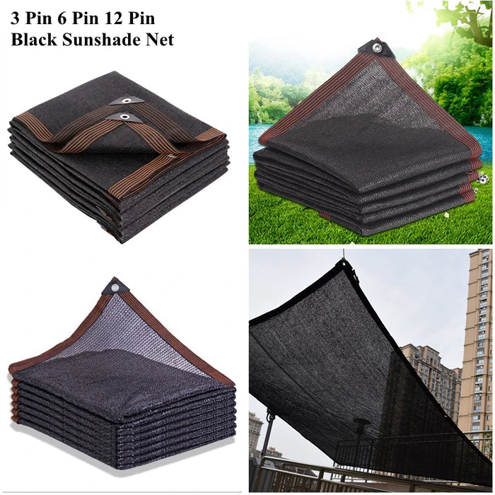 Black Anti-UV HDPE Sunshade Net Garden Succulent Plant Shading Net Outdoor Swimming Pool Cover 3Pin 6Pin 12Pin Sun Shade Net