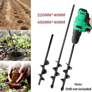 Spiral rod garden planting, planting flowers and plants digging hole drill bit loose soil alloy ground drill bit short rod