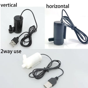 USB 5V Low Voltage Small Water Pump Micro Mini Submersible Fountain Pump Ultra Quiet for Hydroponic Vegetable Planting Craft