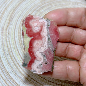 Natural Crystal Argentina Rhodochrosite Slab Slice Pattern Mineral Gemstones Ornament Home Garden Decoration Precious Gift