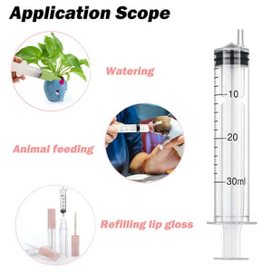 3ml/5ml/10ml/20ml/30ml Plastic Luer Lock Syringes Hydroponic Measure  Disposable Sampler Injector For Feed Small Cat Dog Tree