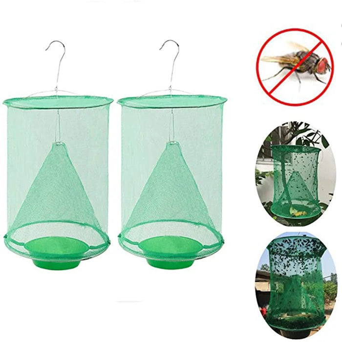 Dropship 1pc/2pcs/4pcs/6pcs Fly Catcher Killer Pest Control Reusable Hanging Flytrap  Cage Net Traps Garden Hanging Flycatcher