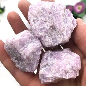 Natural Stone Raw Kunzite Purple Spodumene Rough Quartz Crystals Specimen Mineral Healing Reiki Home Garden Decoration Gemstone