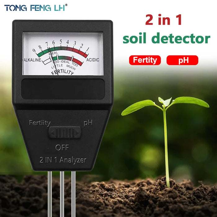 2 in 1 Soil PH Fertility Meter With 3 Probes Soil PH Tester Plant Fertile Measure Device Acidity Meter For Garden