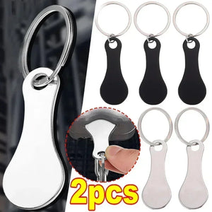 1/2pcs New Metal Shopping Cart Tokens Trolley Token Key Ring Decorative Keychain Multipurpose Shopping Portable For Home Outdoor