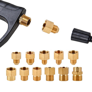 Brass 3/8" 1/2" M14 M18 M22 Thread Connector Male Female  Adaptor Pressure Washer Gun Hose Connector Brass Fitting