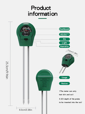 1 PC Digital 3 In 1 Soil PH Meter Moisture Monitor Temperature Sunlight Tester For Gardening Plants Blumen Tester Testing