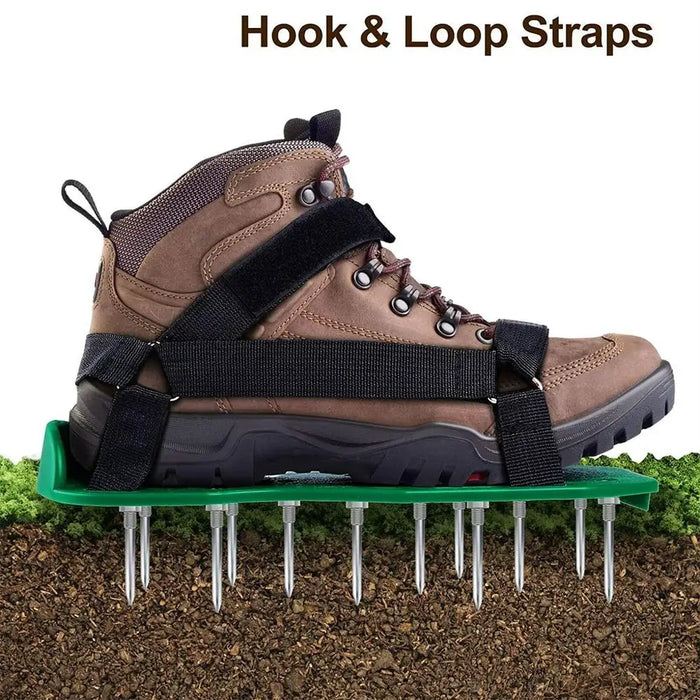 1 Pair Lawn Aerator Shoes Adjustable Size Non Slip Sole Gardening Tool Loosen Soil Promote Root Growth Lawn Care Nail Shoes