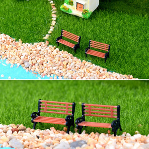 3/1pcs Park Bench Micro landscape decor Moss Bonsai Bench Model Dollhouse DIY Mini desktop Decor Mini Garden Miniature Ornament