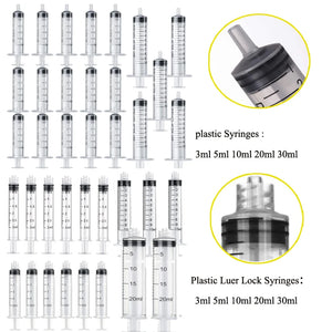 3ml/5ml/10ml/20ml/30ml Plastic Luer Lock Syringes Hydroponic Measure  Disposable Sampler Injector For Feed Small Cat Dog Tree