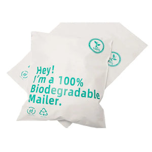 50Pcs White Fully Biodegradable Express Delivery Bags Compostable PLA Environmentally Friendly Logistics Mailing Courier Pouch