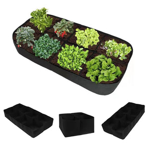 Rectangular Planting Bag Felt For Vegetables Flowers Raised Garden Bed 4/8 Pockets Multi-grid Square Plant Grow Bags