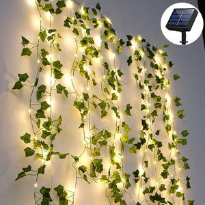 Fairy Lights ivy String 10m 100LED LED Solar Light Vine Maple Leaf Waterproof Garland Solar Lamp Christmas for Garden Decoration