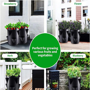 Spring Strawberry Growing Bag Vegetable Planting Bag Grow Pot Plant 5/7/10Gal Grow Bag Garden Terrace Multi-mouth Container Bags