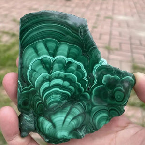 Quality Natural Green Malachite Slices Polished Mineral Specimens Rough Quartz Crystal Sheeting Healing Stone Garden Decor 1pc