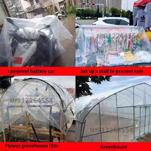 Thicken Transparent Waterproof Tarpaulin Garden Rainproof Clear Poly Tarp Plant Cover Insulation Shed Cloth with Grommets