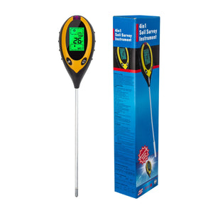 NOYAFA NA-TR02 Digital 4 In 1 Soil PH Meter Moisture Monitor Temperature Sunlight Tester for Gardening Plants Farming with test