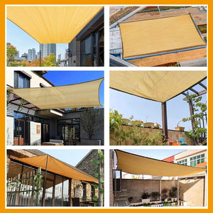 Beige Sunshade Net Anti-UV Shading Cloth Garden Plants Plant Greenhouse Cover Mesh Balcony Patio Outdoor Swimming Pool Awning