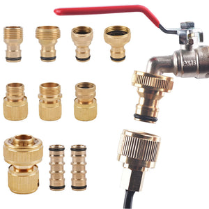 1/2 3/4"  Thread Quick Connector Brass Garden Watering Adapter Drip Irrigation Copper Hose Quick Connector Fittings 1 Pcs