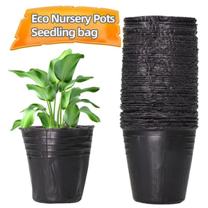 5-100pcs 16 Sizes Black Plastic Seedling Planting Bowl Nursery Breathable Pot Nutrition Grow Bag Garden Vegetable Container Box