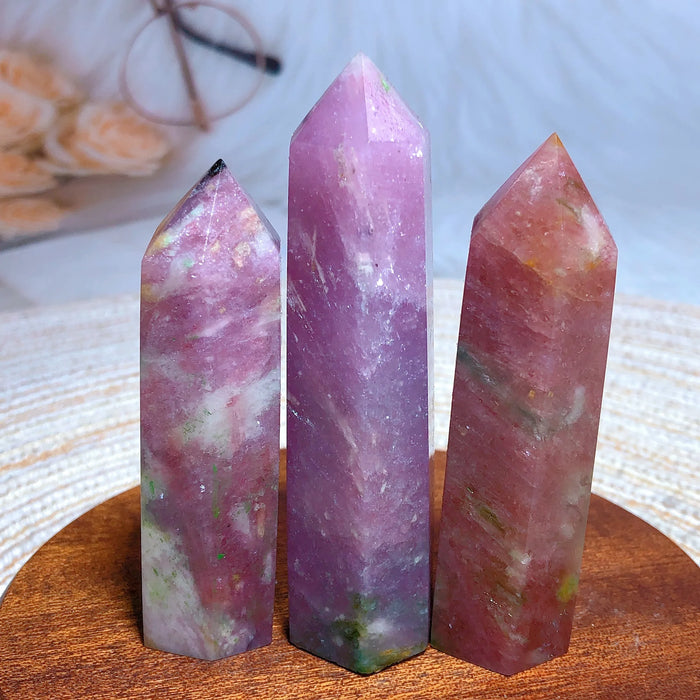 Natural Crystals Pink Green Tourmaline Flash Tower Garden Decorations Rare Torch Prismatic Mineral Energy Gemstones