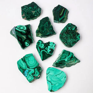 Natural Green Malachite Raw Specimen Mineral Collection Precious Crystal Malachite Stones Slices for Home Garden decor ornaments