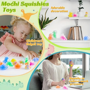 Random Cute Squishies Squeeze Mochi Toys With Water Beads, Party Favors For Kids Stress Relief Baubles For Classroom Prizes