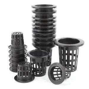 50Pcs Black Plant Grow Pots Garden Vegetable Soilless Hydroponic Basket Nursery Pots Hydroponic Colonization Mesh Cup