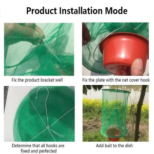 Fly Catcher Killer Pest Control Reusable Hanging Flytrap Cage Net Traps Garden Flycatcher Insect Catcher Killer Pest Control