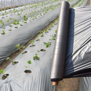 Garden Film Greenhouse Reflective Weed Control Silvery Black Mulch Plastic Film Width:0.6M, 0.8M, 1M, 1.2M, 1.5M Thicken 0.012mm