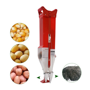 Manual Fertilizer Double Cylinder Spreader Machine Seed Drill Fertilizer Applicator Handheld Seeder 6-8 Mu Garden Planter Tools