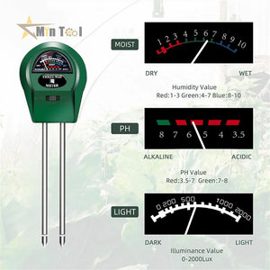 Soil PH Meter Sunlight PH Tester Flowers Soil Moisture Sensor Meter Plants Acidity Humidity PH Monitor Garden Tool