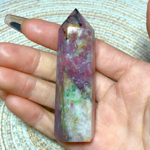 Natural Crystals Pink Green Tourmaline Flash Tower Garden Decorations Rare Torch Prismatic Mineral Energy Gemstones