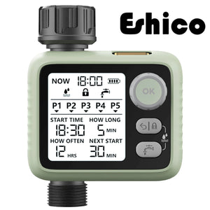 Eshico Garden Water Timer Automatic Watering System Greenhouse Irrigation Equipment Smart Drip Supplies Outdoor Tool Rain Sensor