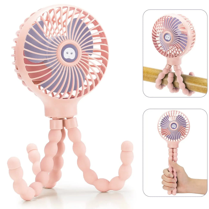 Portable Outdoor Fan USB Rechargeable Clip-on Baby Fan 3 Speeds 600mAh Mini Home Stroller Fans Cooling Appliances Household