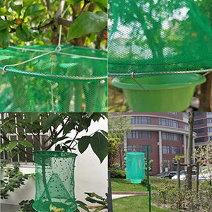 Dropship 1pc/2pcs/4pcs/6pcs Fly Catcher Killer Pest Control Reusable Hanging Flytrap  Cage Net Traps Garden Hanging Flycatcher