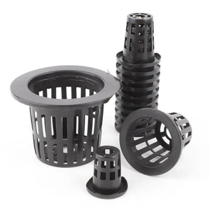 50Pcs Black Plant Grow Pots Garden Vegetable Soilless Hydroponic Basket Nursery Pots Hydroponic Colonization Mesh Cup