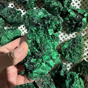 Natural Green Malachite Raw Stone Rough Crystal Clastic Rock Cube Collectible Gravel   Minerals Specimen for Home Garden Decor