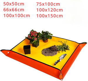 50cm-150cm Planting Mat Foldable Gardening Potting Pad Orange Thickened Repotting Mat Flower Pots Transplanting Waterproof Mats