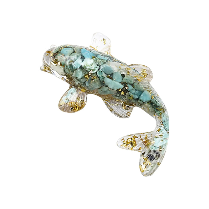 Natural Crystal Gravel Fish Figures Miniature Fancy Carp Statue And Sculpture Decorative Ornament Gifts Airy Garden Home Decor