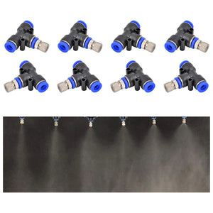 5Pcs Low Pressure Water Fog Sprayer Misting Cooling System Atomizing Nozzles 6mm Pneumatic Fitting Pipe Connector Garden Tools