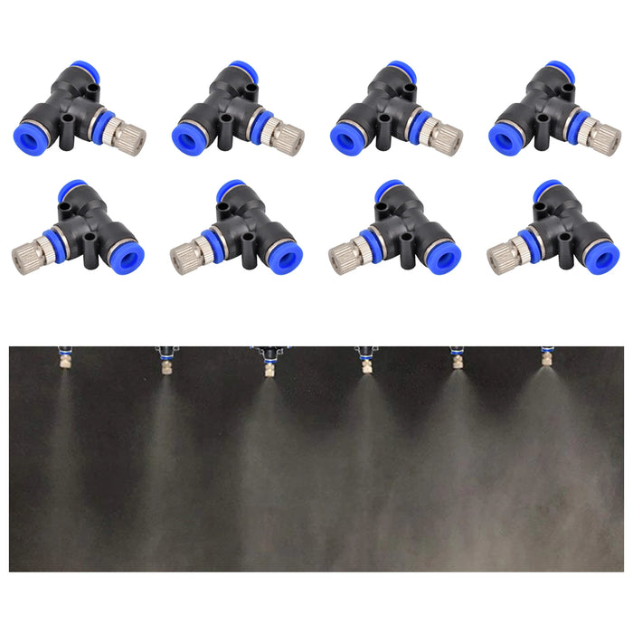 5Pcs Low Pressure Water Fog Sprayer Misting Cooling System Atomizing Nozzles 6mm Pneumatic Fitting Pipe Connector Garden Tools